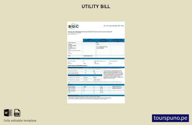 listo para imprimir plantilla de word   factura de servicios públicos de gas d 3
